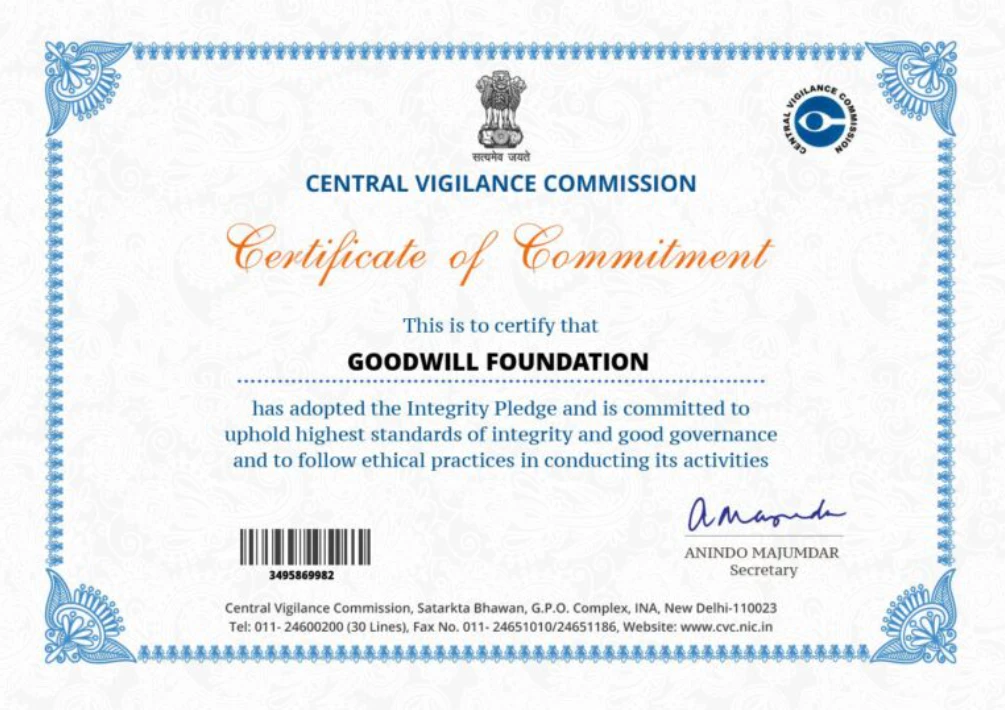 Certificate of Commitment